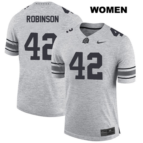 Ohio State Buckeyes Women's Bradley Robinson #42 Gray Authentic Nike College NCAA Stitched Football Jersey AF19E67QX